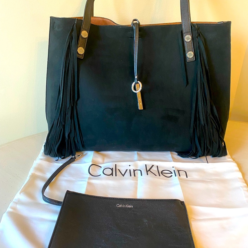 Calvin Klein reversible tote with large pouch